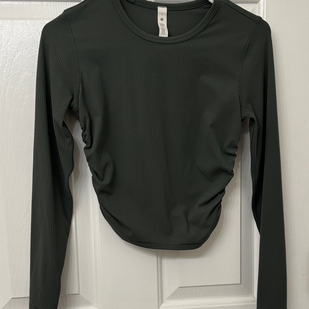 Lululemon Dark forest Long Sleeve Ribbed Top
